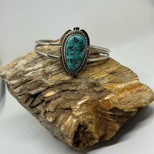 Kingman turquoise and sterling silver cuff